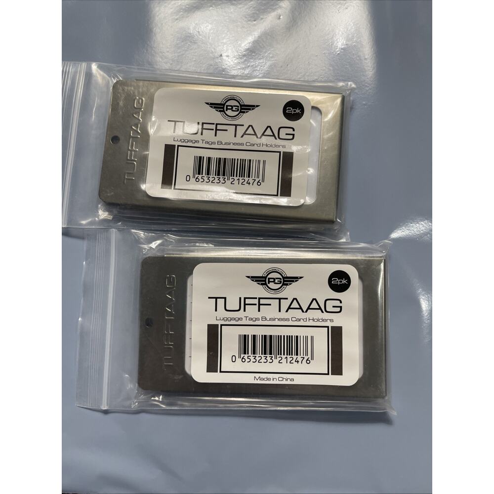 4 Luggage Tags Business Card Holder TUFFTAAG Travel ID Bag Tag- 2 Packs of 2